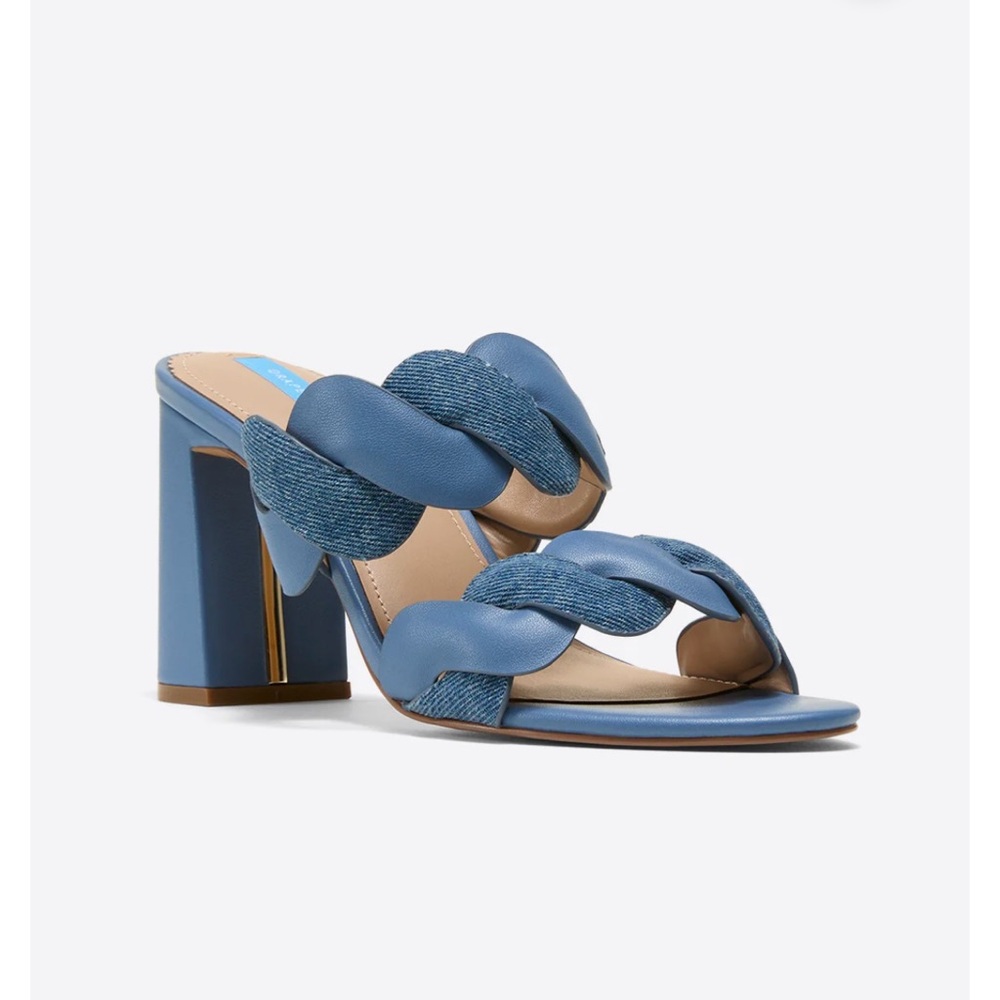 Draper James -DENIM Dolly NWT Heel Sandal in Chambray